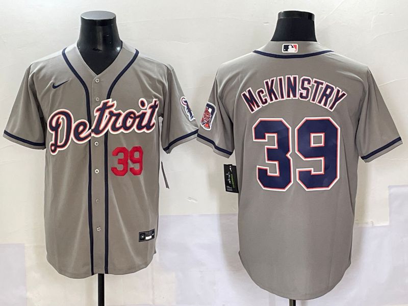 Men 2025 Detroit Tigers #39 Mckinstry Grey Game Nike MLB Jersey style 13->detroit tigers->MLB Jersey